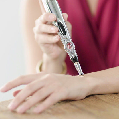Revolutionize Your Wellness Routine - Compact Electric Laser Acupuncture Pen with 5 Unique Heads, Battery Operated