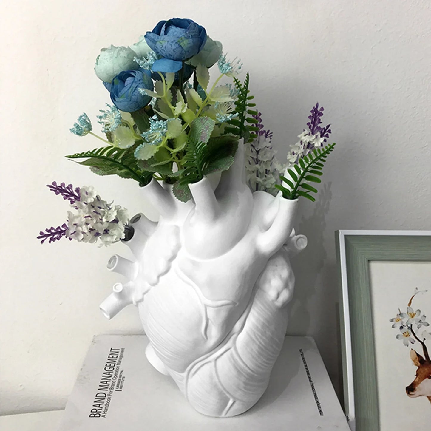 Simulation Anatomical Heart-shaped Vase: Dried Flower Pot Art for Desktop Home Decoration