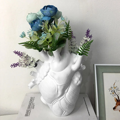 Simulation Anatomical Heart-shaped Vase: Dried Flower Pot Art for Desktop Home Decoration