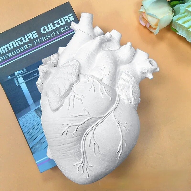 Simulation Anatomical Heart-shaped Vase: Dried Flower Pot Art for Desktop Home Decoration