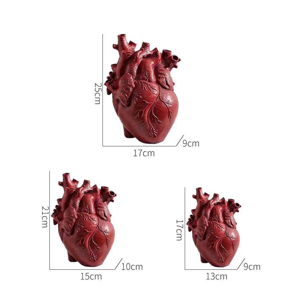 Simulation Anatomical Heart-shaped Vase: Dried Flower Pot Art for Desktop Home Decoration