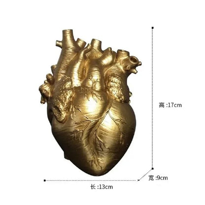 Simulation Anatomical Heart-shaped Vase: Dried Flower Pot Art for Desktop Home Decoration