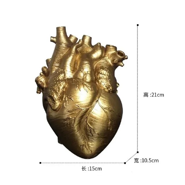 Simulation Anatomical Heart-shaped Vase: Dried Flower Pot Art for Desktop Home Decoration