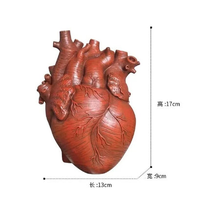 Simulation Anatomical Heart-shaped Vase: Dried Flower Pot Art for Desktop Home Decoration