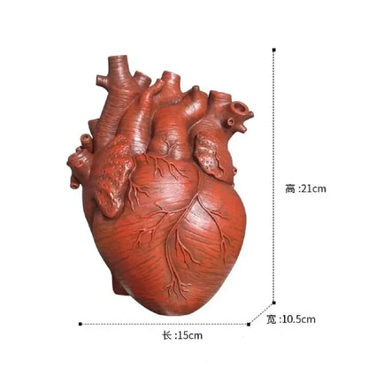 Simulation Anatomical Heart-shaped Vase: Dried Flower Pot Art for Desktop Home Decoration