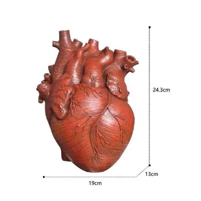 Simulation Anatomical Heart-shaped Vase: Dried Flower Pot Art for Desktop Home Decoration