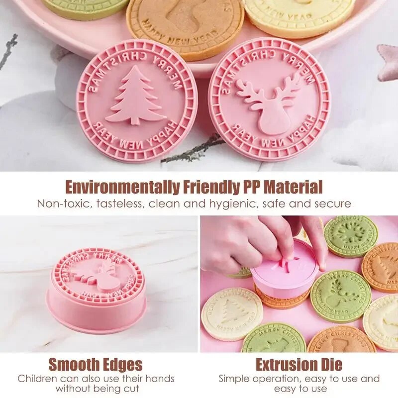 9Pcs 3D Christmas Cookie Cutters Santa Snowman Tree