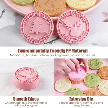 9Pcs 3D Christmas Cookie Cutters Santa Snowman Tree