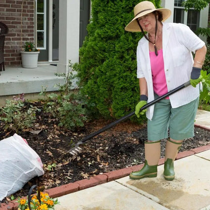 Gardening Hoe Weeding Rake: Steel Farm Tool for Grasping, Raking, Leveling, Loosening Soil, Harrowing, and Cleaning Leav