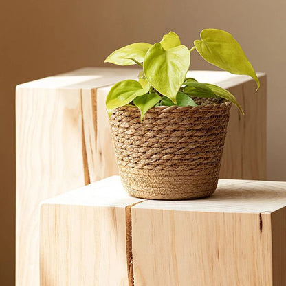 Handmade Rattan Flowerpot Basket for Garden: Woven Straw Weaving Plant Pot Storage
