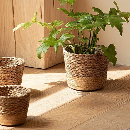 Handmade Rattan Flowerpot Basket for Garden: Woven Straw Weaving Plant Pot Storage