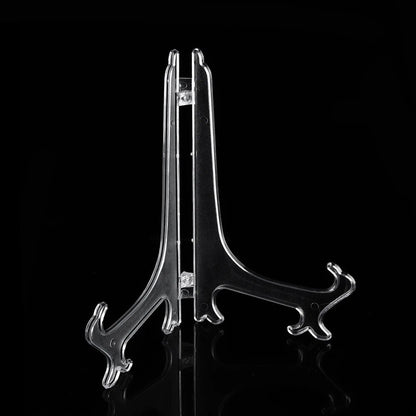 Fashion Clear Plastic Plate Display Stand: Easel Holder for Photo Frames - 3/5/7/9inch Size Options