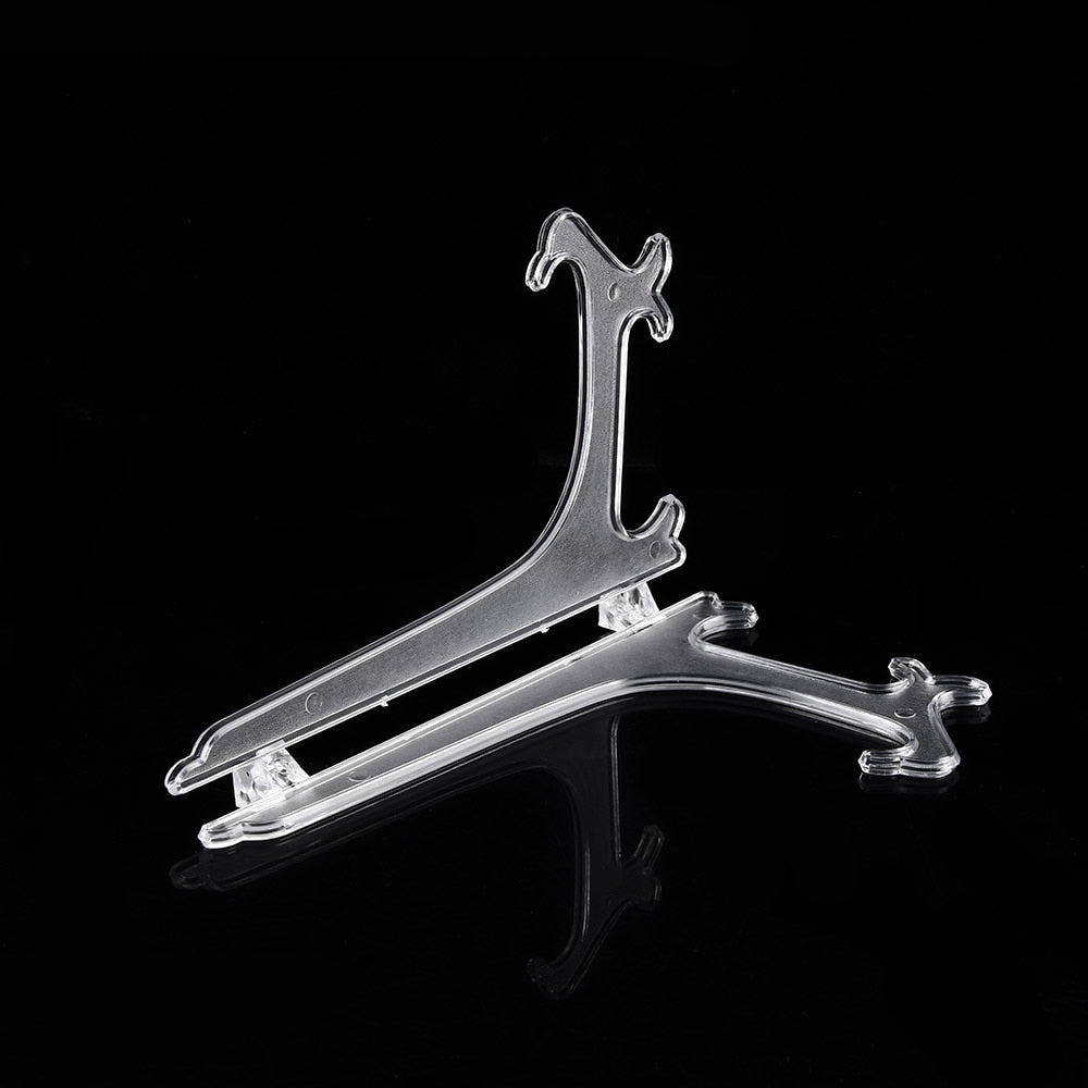 Fashion Clear Plastic Plate Display Stand: Easel Holder for Photo Frames - 3/5/7/9inch Size Options