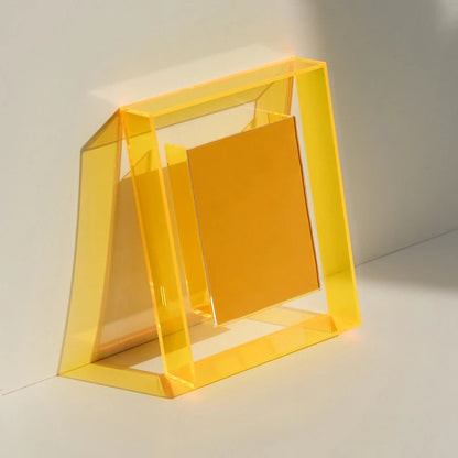 5 Inch Transparent Acrylic Photo Frame Box: Picture Display Stand for Office Home Desktop Decoration