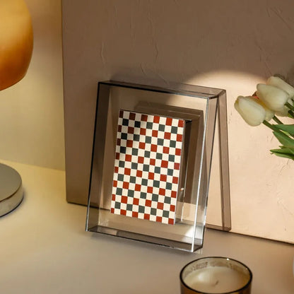 5 Inch Transparent Acrylic Photo Frame Box: Picture Display Stand for Office Home Desktop Decoration