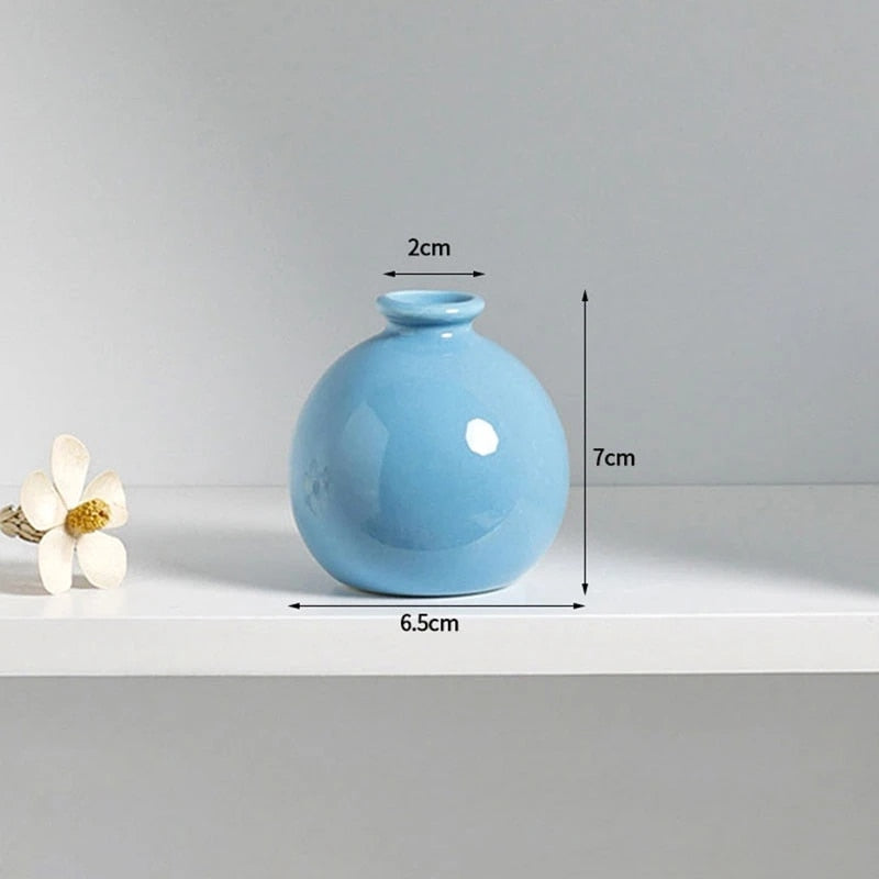 Ins Ceramics Flower Vase Nordic Hydroponics Creative Room Decor Mini Flower Plant Bottle Pots Desktop Ornament