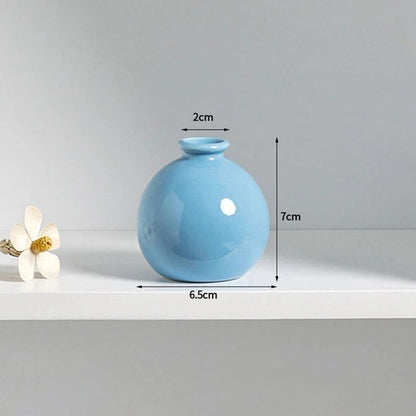 Ins Ceramics Flower Vase Nordic Hydroponics Creative Room Decor Mini Flower Plant Bottle Pots Desktop Ornament