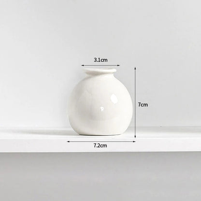 Ins Ceramics Flower Vase Nordic Hydroponics Creative Room Decor Mini Flower Plant Bottle Pots Desktop Ornament