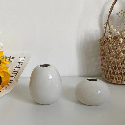 Ins Ceramics Flower Vase Nordic Hydroponics Creative Room Decor Mini Flower Plant Bottle Pots Desktop Ornament