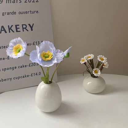 Ins Ceramics Flower Vase Nordic Hydroponics Creative Room Decor Mini Flower Plant Bottle Pots Desktop Ornament