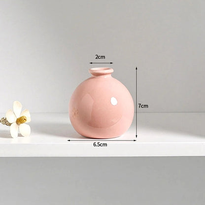 Ins Ceramics Flower Vase Nordic Hydroponics Creative Room Decor Mini Flower Plant Bottle Pots Desktop Ornament