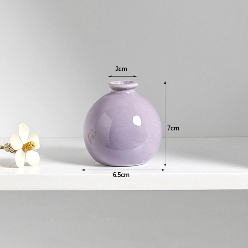 Ins Ceramics Flower Vase Nordic Hydroponics Creative Room Decor Mini Flower Plant Bottle Pots Desktop Ornament
