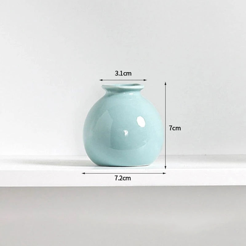 Ins Ceramics Flower Vase Nordic Hydroponics Creative Room Decor Mini Flower Plant Bottle Pots Desktop Ornament
