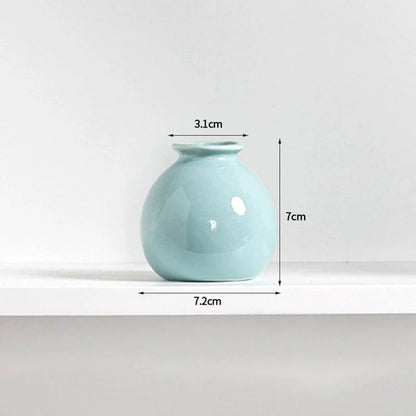 Ins Ceramics Flower Vase Nordic Hydroponics Creative Room Decor Mini Flower Plant Bottle Pots Desktop Ornament
