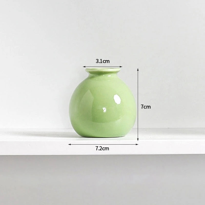 Ins Ceramics Flower Vase Nordic Hydroponics Creative Room Decor Mini Flower Plant Bottle Pots Desktop Ornament
