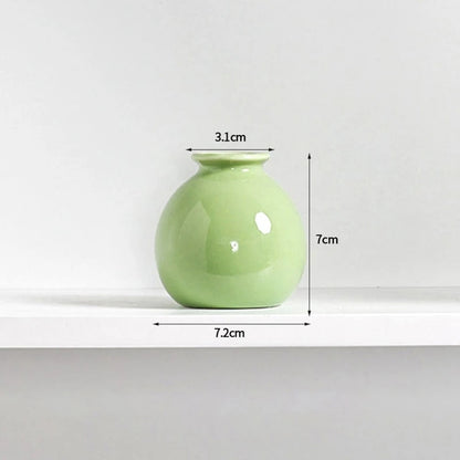 Ins Ceramics Flower Vase Nordic Hydroponics Creative Room Decor Mini Flower Plant Bottle Pots Desktop Ornament