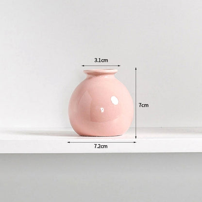 Ins Ceramics Flower Vase Nordic Hydroponics Creative Room Decor Mini Flower Plant Bottle Pots Desktop Ornament