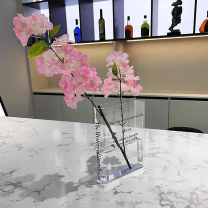 Clear Book Vase: Cute Bookshelf Decor for Floral Arrangement - Home Decor & Flower Holder
