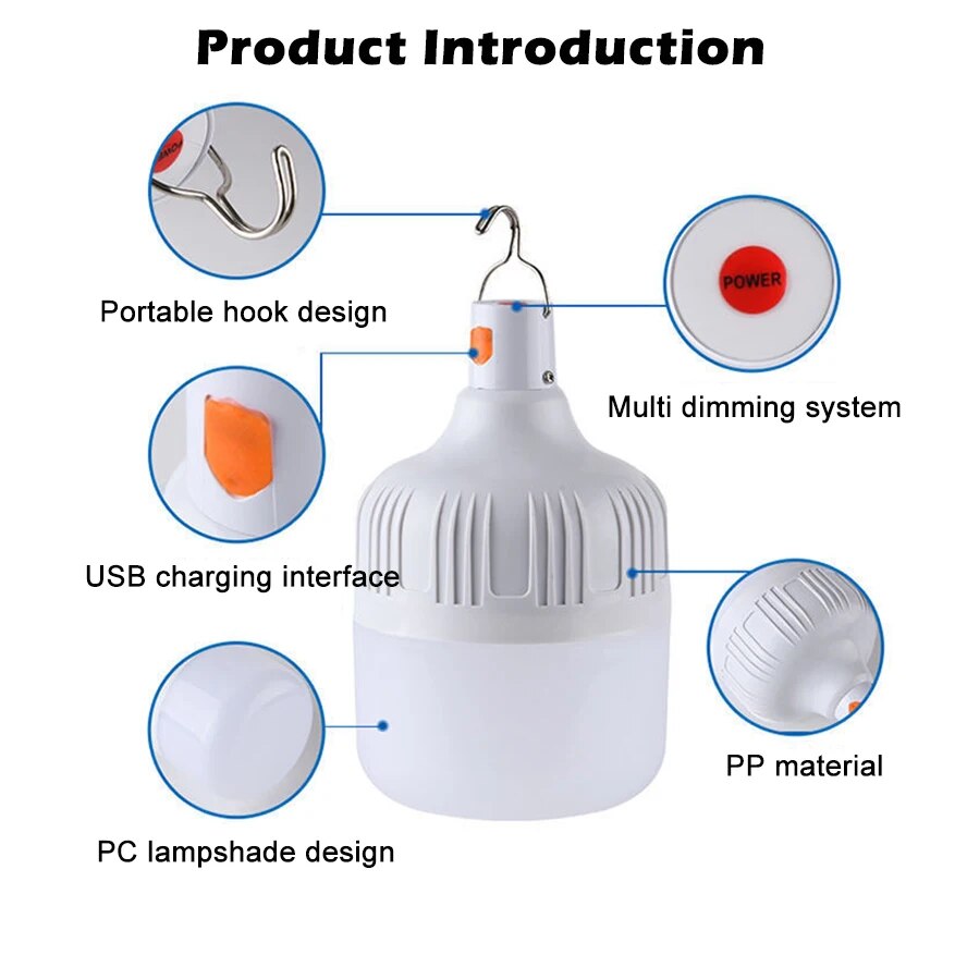 USB Rechargeable LED Camping Light | 3 Lighting Modes | Portable Outdoor Tent Lamp
