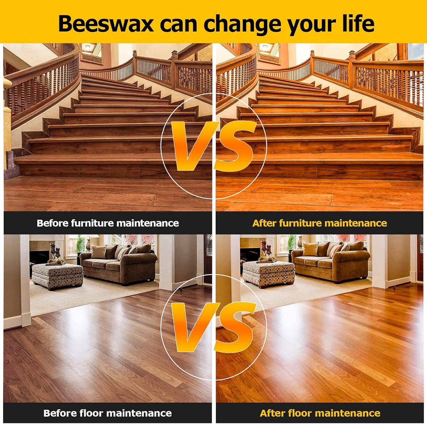 Eco Elegance - All-Natural 2-in-1 Beeswax Furniture Polish for Pristine Wood Restoration, Safe & Effective Beeswax