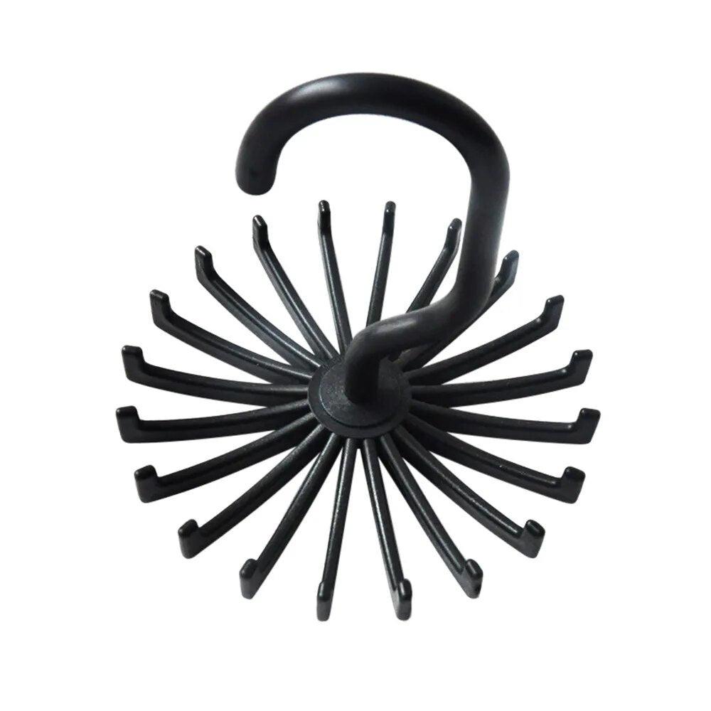 Rotating Hook Holder Rack: Space-Saving Tie Belt & Scarf Organizer for Closet