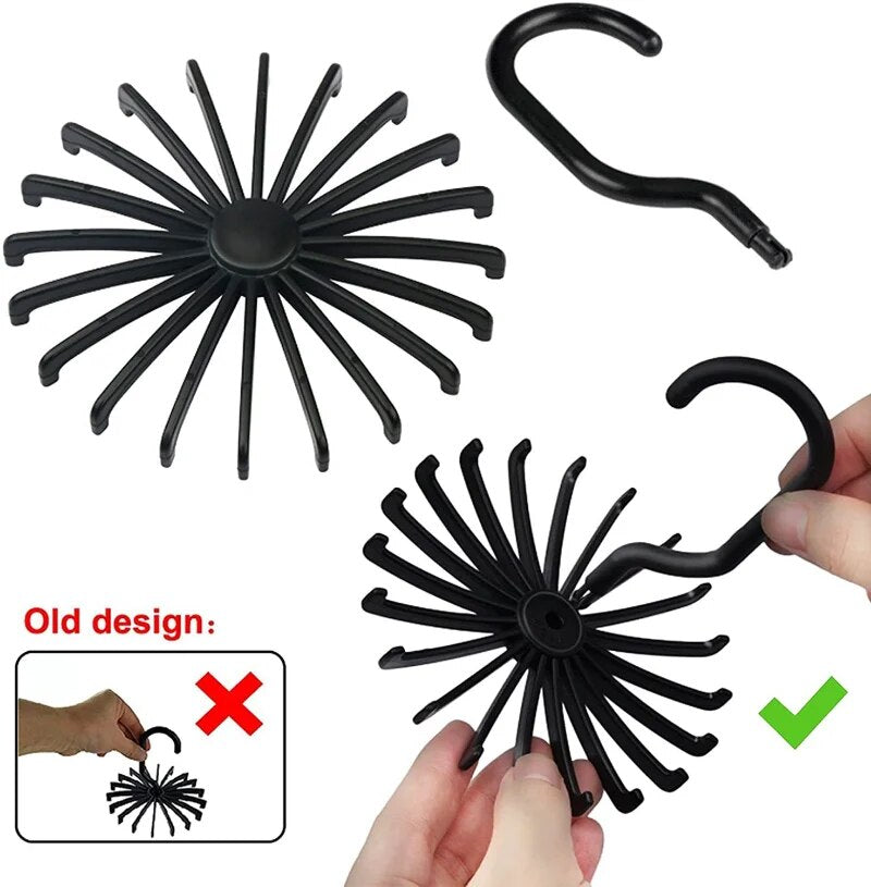 Rotating Hook Holder Rack: Space-Saving Tie Belt & Scarf Organizer for Closet