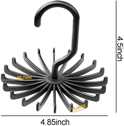 Rotating Hook Holder Rack: Space-Saving Tie Belt & Scarf Organizer for Closet