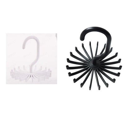Rotating Hook Holder Rack: Space-Saving Tie Belt & Scarf Organizer for Closet
