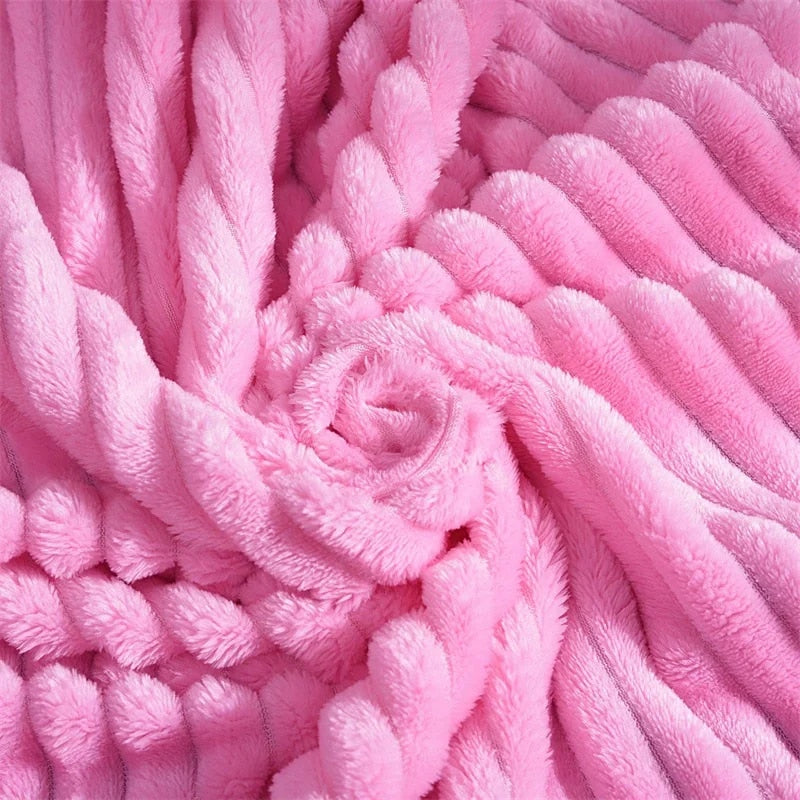 Thickened Coral Fleece Blanket: Soft Adult Cover for Winter Sofa & Bed