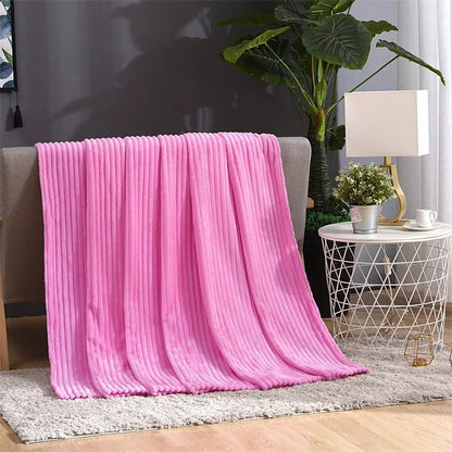 Thickened Coral Fleece Blanket: Soft Adult Cover for Winter Sofa & Bed