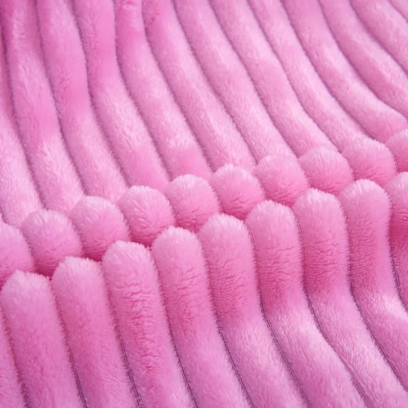 Thickened Coral Fleece Blanket: Soft Adult Cover for Winter Sofa & Bed