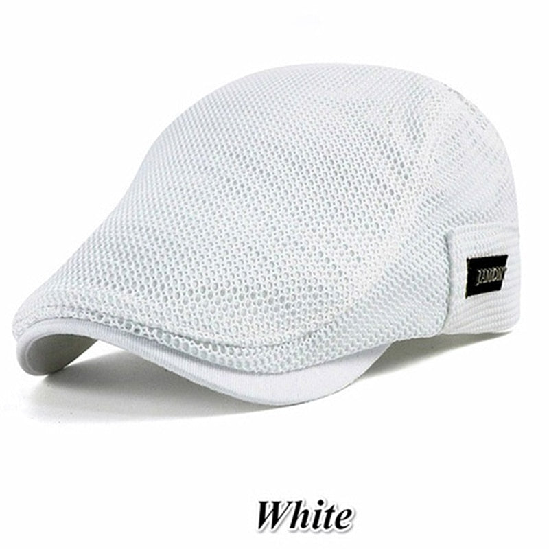 Men's Breathable Cotton Berets: Casual Spring-Summer Mesh Newsboy & Ivy Flat Caps