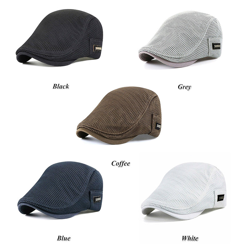 Men's Breathable Cotton Berets: Casual Spring-Summer Mesh Newsboy & Ivy Flat Caps