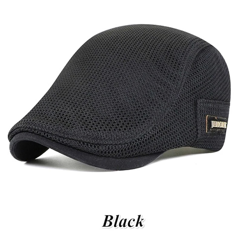 Men's Breathable Cotton Berets: Casual Spring-Summer Mesh Newsboy & Ivy Flat Caps