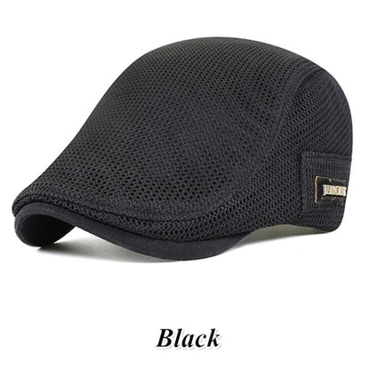 Men's Breathable Cotton Berets: Casual Spring-Summer Mesh Newsboy & Ivy Flat Caps