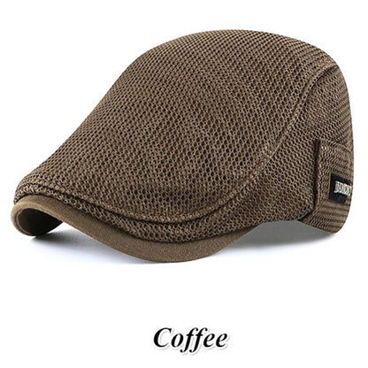 Men's Breathable Cotton Berets: Casual Spring-Summer Mesh Newsboy & Ivy Flat Caps