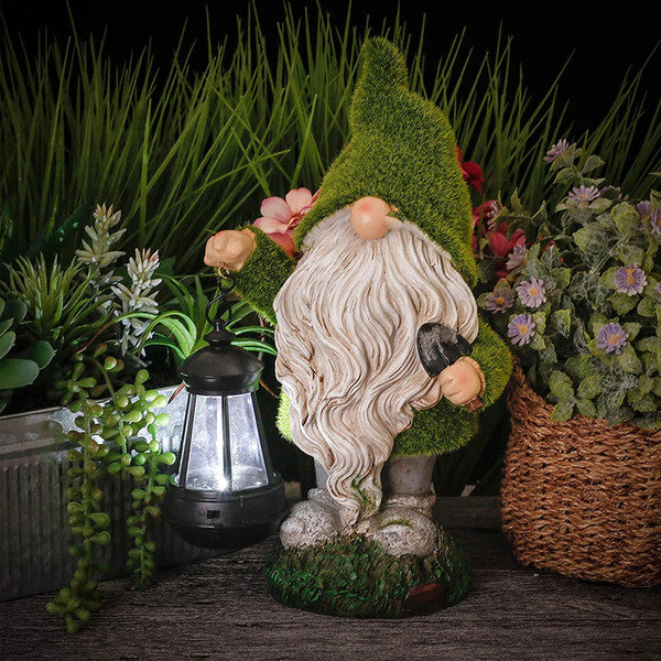 Charming Illumination - Weatherproof LED Solar Garden Gnome Statues, Handcrafted Durable Resin