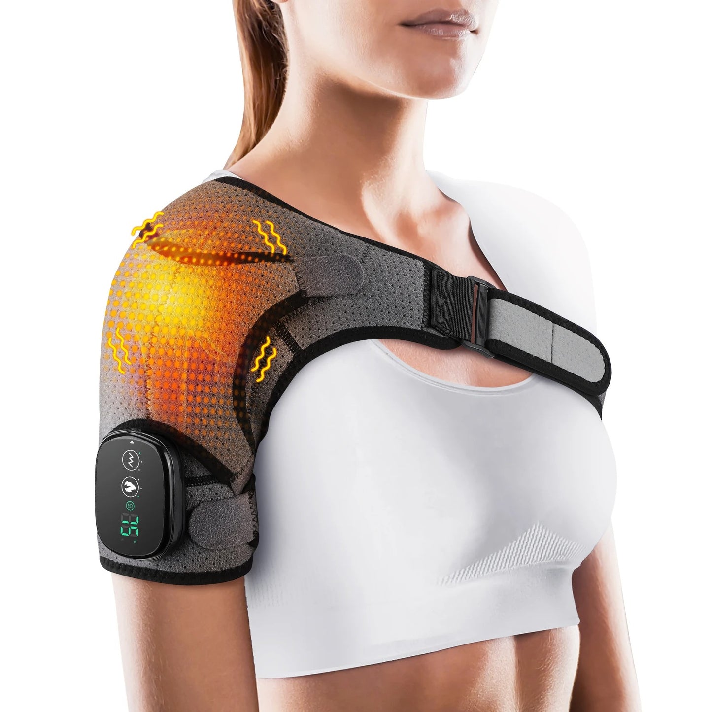 Electric Heating Shoulder Massage Belt Pad Vibration Shoulder Massage Pad Support Brace Arthritis Joint Pain