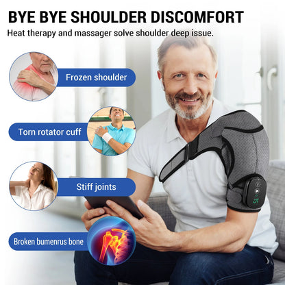 Electric Heating Shoulder Massage Belt Pad Vibration Shoulder Massage Pad Support Brace Arthritis Joint Pain