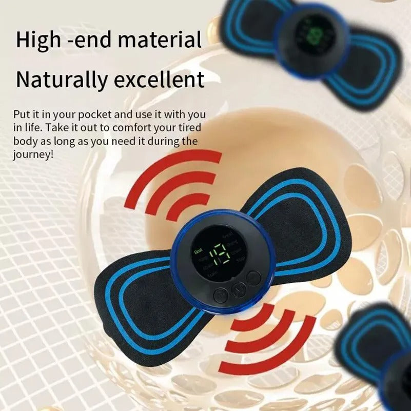 4PCS LCD Display EMS Neck Massage Electric Massager Cervical Neck Back Patch 8 Mode Pulse Muscle Stimulator